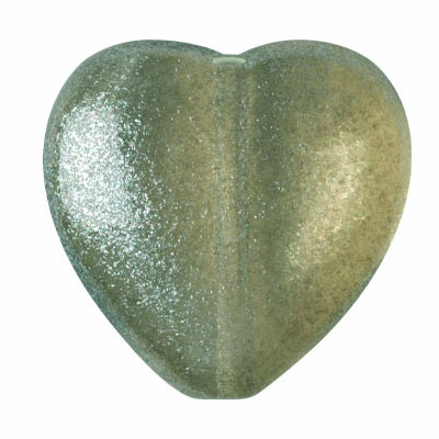 GBHRT-FPS-895 - Czech Glass Heart - Green Tea